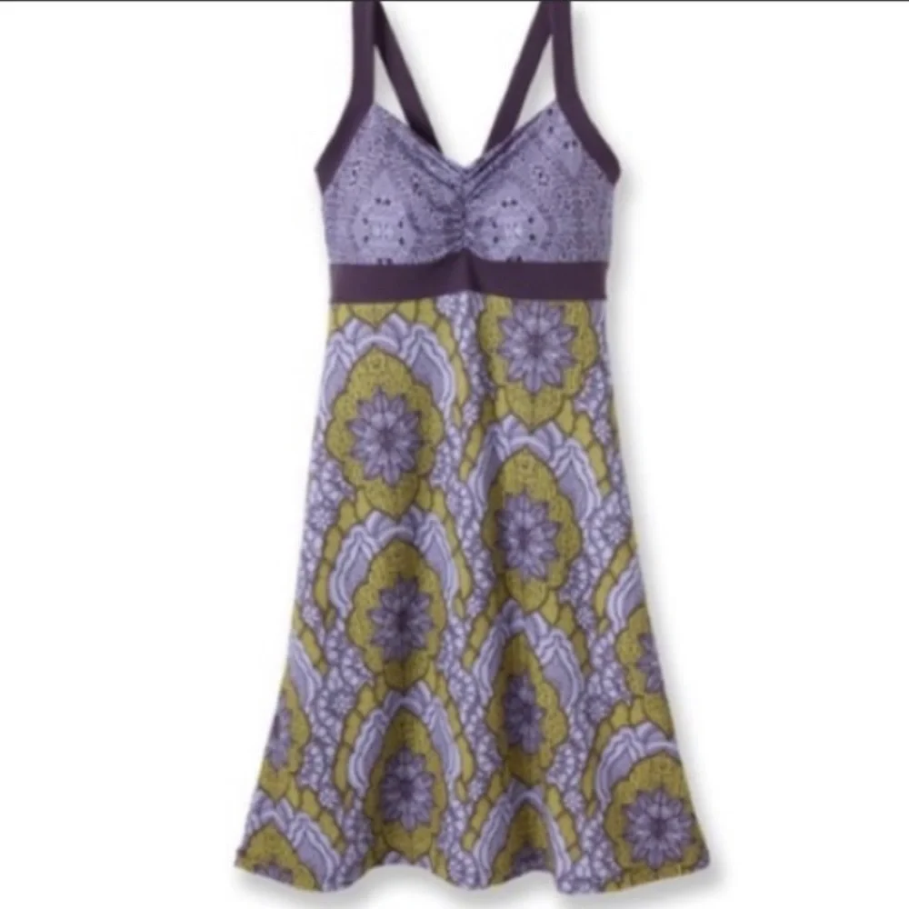 Prana | Amaya Athletic Active Dress Lupine Scallop Purple/Green Mandala Print S - Picture 16 of 16